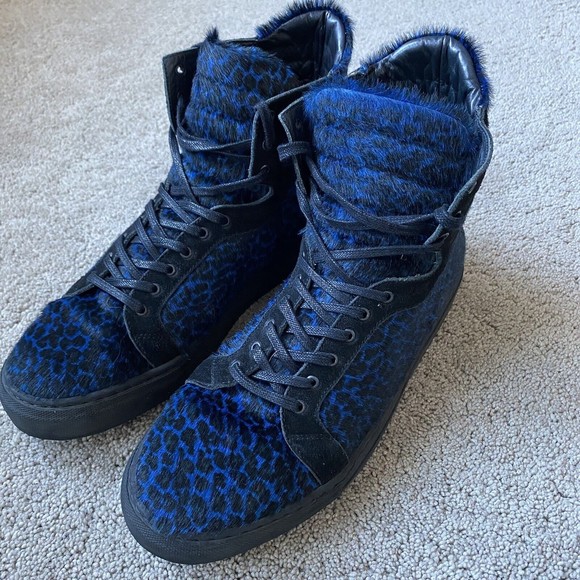 Men's Blue High-Top Sneakers - Picture 2 of 10